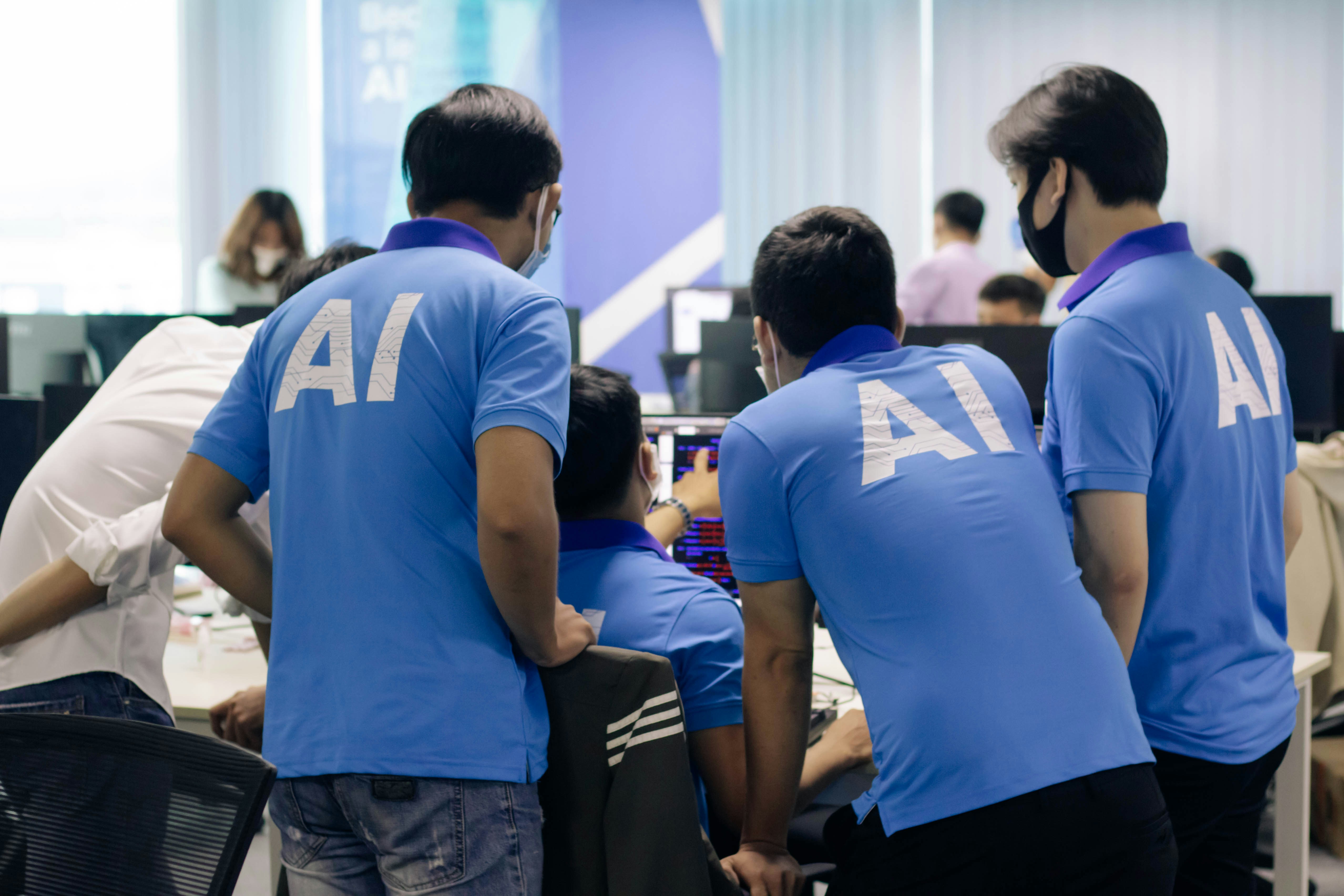 A conceptual illustration of a human developer reviewing system architecture diagrams alongside an abstract representation of an AI coding agent.
